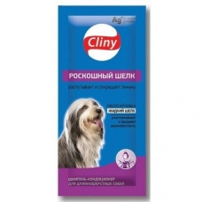 Cliny Шампунь-кондиционер для длинношерстных собак. Роскошный шелк в саше 15 мл