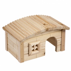 DUVO+ Домик для грызунов деревянный, "Дом с окошком", 27x17x15см